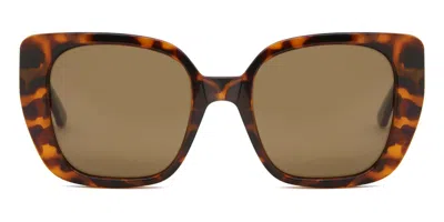 Privé Revaux Double Tap/s Polarized 086/sp Women's Sunglasses Tortoiseshell Size 52 In Brown
