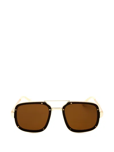 Privé Revaux Jet Life/s Square-frame Sunglasses In Gold