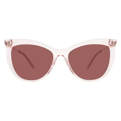 Privé Revaux Polarized Dark Pink Cat Eye Ladies Sunglasses Moxy/s 0s8r/0f 55 In Brown