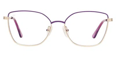 Privé Revaux School Night/bb Bia/g6 Blue-light Block Women's Glasses Gold Size 53 - Free Lenses - Blue Light Bloc In Lilac,gold