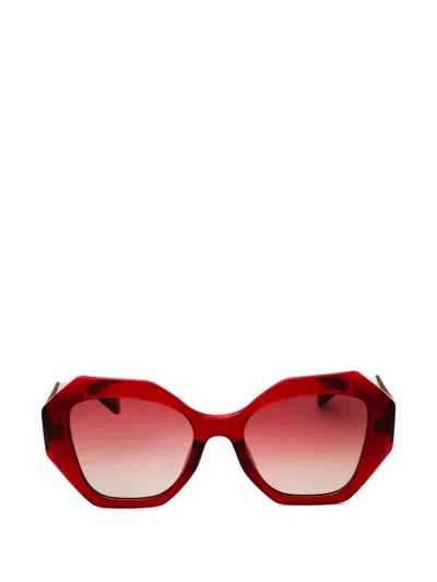 Privé Revaux The Bimini Geometric-frame Sunglasses In Red