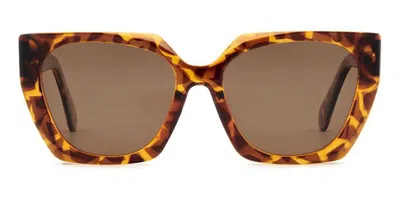 Privé Revaux Tropic Nights/s Asian Fit Polarized 086/sp Women's Sunglasses Tortoiseshell Size 56 In Brown