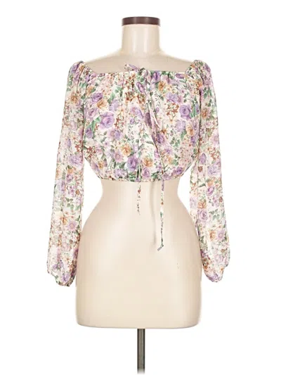 Pre-owned Privy 3/4 Sleeve Blouse In White