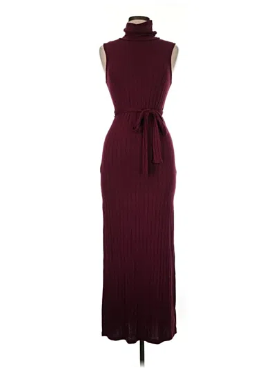 Pre-owned Privy Casual Dress In Burgundy