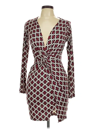Pre-owned Privy Cocktail Dress In Burgundy