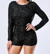 Privy Eye Catcher Sequins Romper In Black In Black