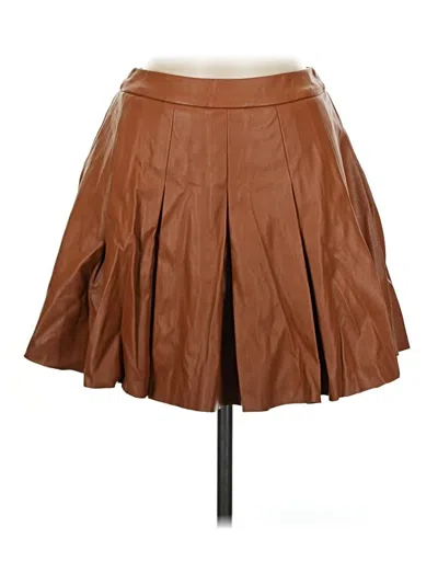 Privy Faux Leather Skirt In Brown