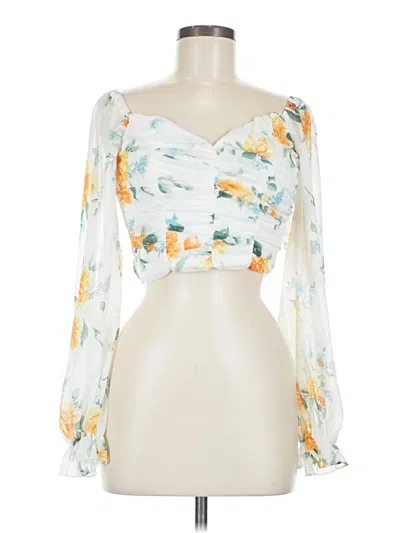 Pre-owned Privy Long Sleeve Blouse In White