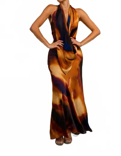 Privy Sienna Open Back Maxi Dress In Royal In Multi