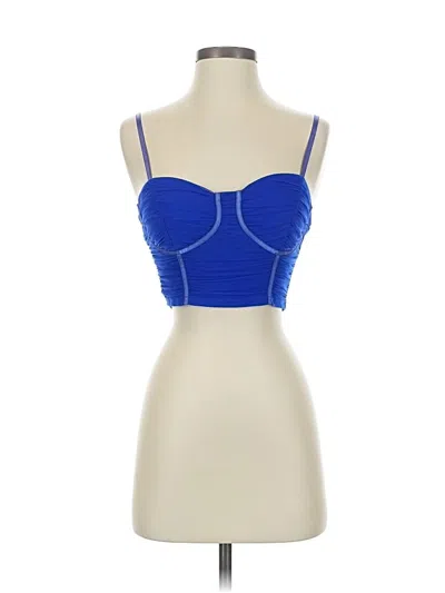 Pre-owned Privy Sleeveless Top Blue Sweetheart Neckline Tops