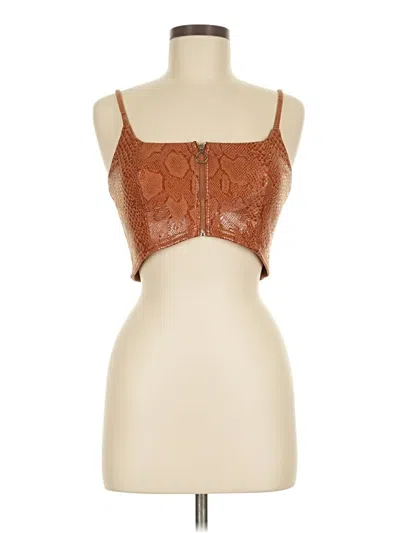 Pre-owned Privy Sleeveless Top Brown Sweetheart Neckline Tops