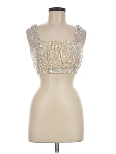 Pre-owned Privy Sleeveless Top Silver Sweetheart Neckline Tops