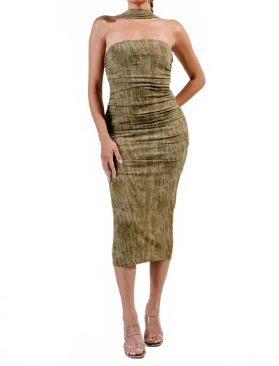 Privy Town Square Dress In Pistachio In White