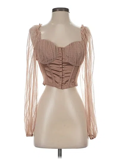 Pre-owned Privy Tube Top Brown Strapless Neckline Tops