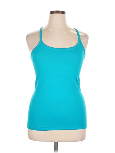 Pre-owned Pro-fit Sleeveless Top Teal Halter Neckline Tops In Blue