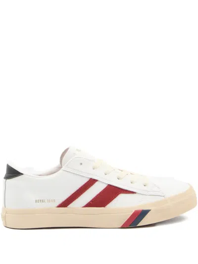 Pro-keds Racer 77 Red Suede Sneakers In White