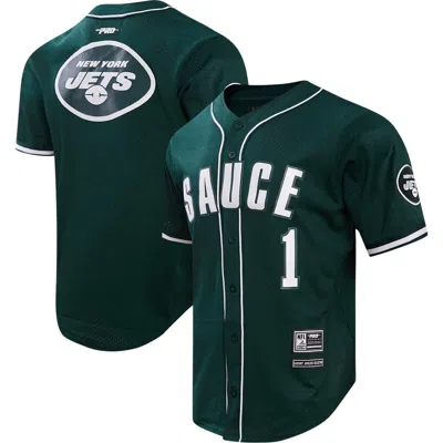 Pro Standard Ahmad Sauce Gardner Green New York Jets Mesh Button-up Baseball Jersey