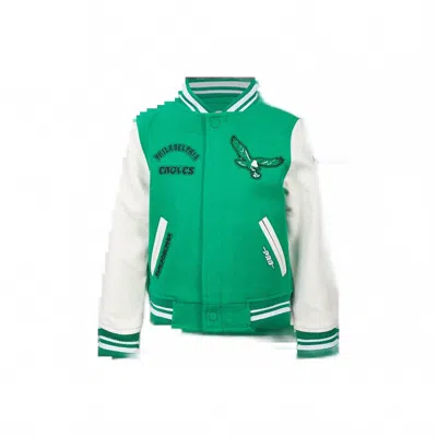 Pro Standard Kids' Big Boys' Nfl Philadelphia Eagles Retro Classic Rib Wool Varsity Jacket In Kelly Green In Multi