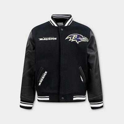Pro Standard Big Kids Baltimore Ravens Nfl Retro Classic Rib Wool Varsity Jacket In Black