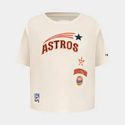 Pro Standard Big Kids Houston Astros Mlb Retro Classic Boxy T-shirt In White