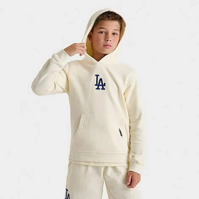 Pro Standard Big Kids Los Angeles Dodgers Mlb Classic Icon Fleece Pullover Hoodie In Neutral
