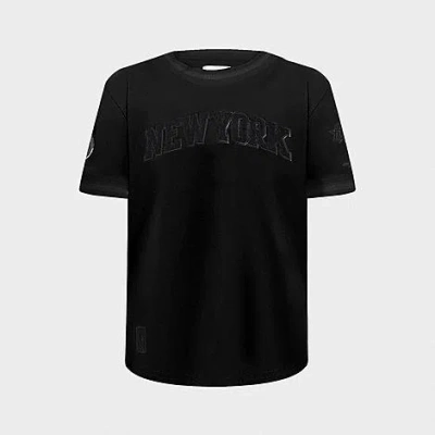 Pro Standard Big Kids New York Knicks Nba Triple Black Striped Rib T-shirt