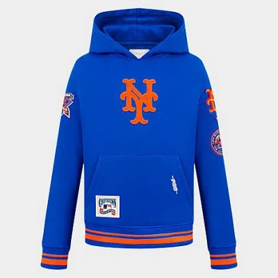 Pro Standard Big Kids New York Mets Mlb Retro Classic Rib Fleece Hoodie In Blue