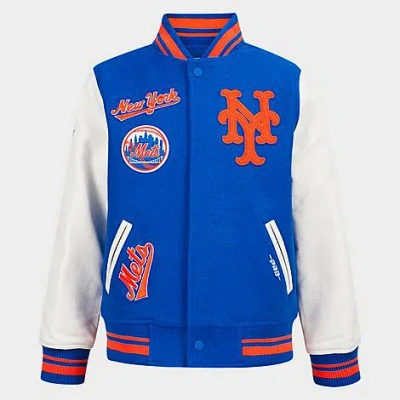 Pro Standard Big Kids New York Mets Mlb Wool Varsity Jacket In Blue