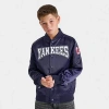 Pro Standard Big Kids New York Yankees Mlb Emblem Satin Jacket In Blue