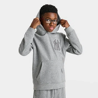 Pro Standard Big Kids New York Yankees Mlb Neutral Fleece Pullover Hoodie In Gray