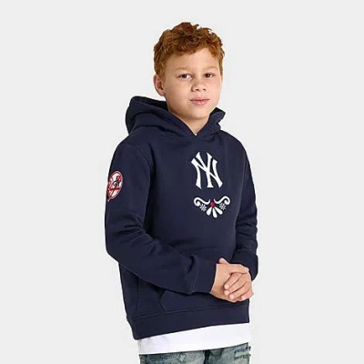 Pro Standard Big Kids New York Yankees Mlb Sugar Skull Pullover Hoodie In Blue