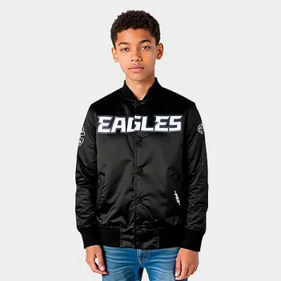 Pro Standard Big Kids Philadelphia Eagles Nfl Classic Satin Jacket In Black