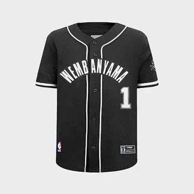 Pro Standard Big Kids San Antonio Spurs Nba Wembanyama Mesh Button Down T-shirt