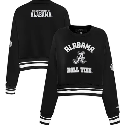Pro Standard Black Alabama Crimson Tide Pearl Cropped Pullover Sweatshirt