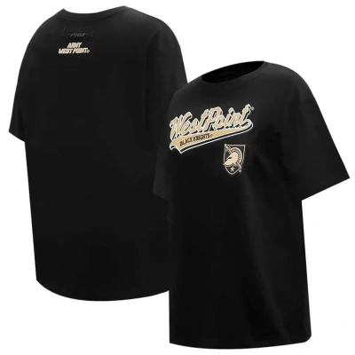 Pro Standard Black Army Black Knights Script Tail Oversized Boyfriend T-shirt