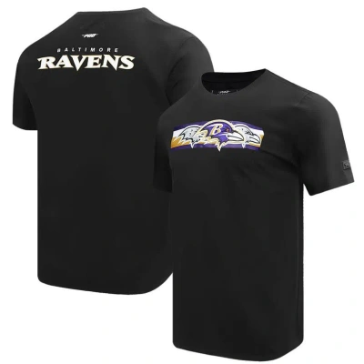 Pro Standard Black Baltimore Ravens Retro Striper T-shirt