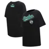 Pro Standard Black Boston Celtics Script Boyfriend T-shirt In Black
