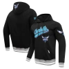 PRO STANDARD PRO STANDARD BLACK CHARLOTTE HORNETS SCRIPT TAIL PULLOVER HOODIE