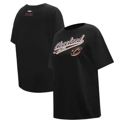 Pro Standard Black Cleveland Cavaliers Script Boyfriend T-shirt