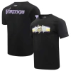 PRO STANDARD PRO STANDARD BLACK MINNESOTA VIKINGS RETRO STRIPER T-SHIRT