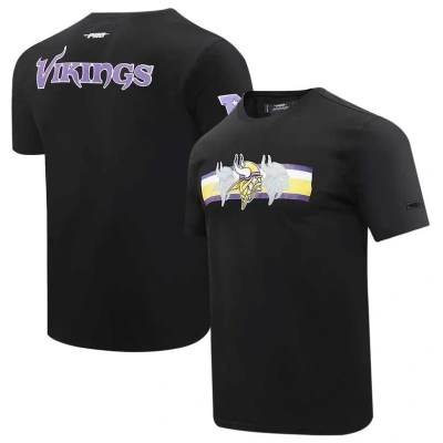 Pro Standard Black Minnesota Vikings Retro Striper T-shirt