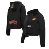 Pro Standard Black Phoenix Suns Classic Wind Woven Cropped Half-zip Jacket In Black