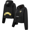 Pro Standard Black Pittsburgh Penguins Classic Cropped Half-zip Wind Jacket In Black