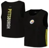 Pro Standard Women's  Black Pittsburgh Steelers Ombre Wordmark Classic Cropped Tank Top In Black