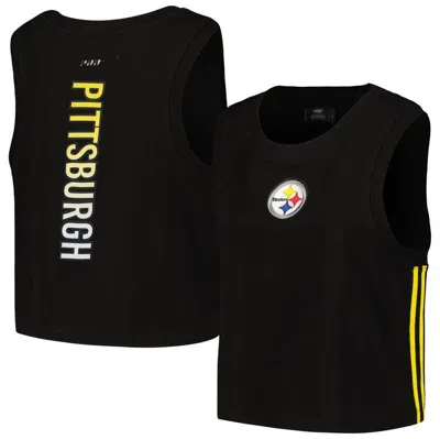 Pro Standard Women's  Black Pittsburgh Steelers Ombre Wordmark Classic Cropped Tank Top