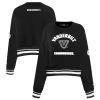 Pro Standard Black Vanderbilt Commodores Pearl Cropped Pullover Sweatshirt In Black