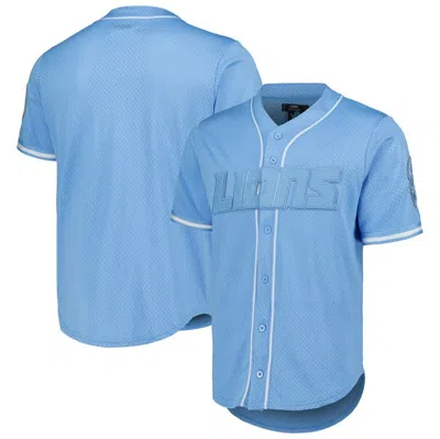 Pro Standard Blue Detroit Lions Triple Tonal Mesh Button-up Shirt