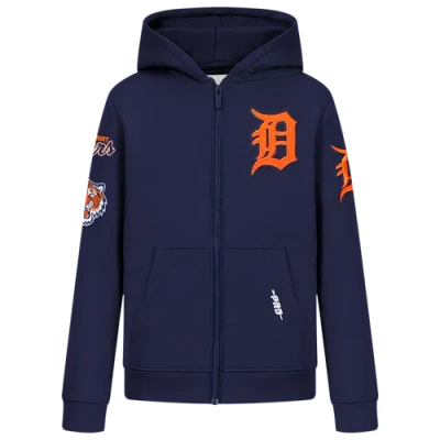 Pro Standard Kids' Boys  Detroit Tigers Classic Flc Fz Hoodie In Blue
