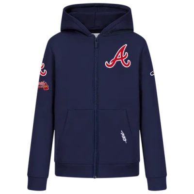 Pro Standard Kids' Boys   Atlanta Braves Classic Flc Fz Hoodie In Blue