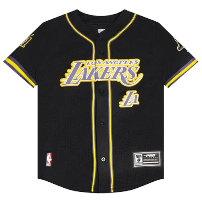 Pro Standard Kids' Boys  Los Angeles Lakers Classic Mesh Button Shirt In Black
